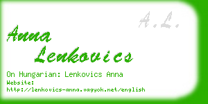 anna lenkovics business card